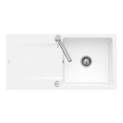 V&B Évier Siluet 60 cm Garniture vidage, rond avec excentrique, blanc