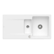 V&B Évier Siluet 60 D avec vidage, rond avec excentrique, acier blanc C-plus