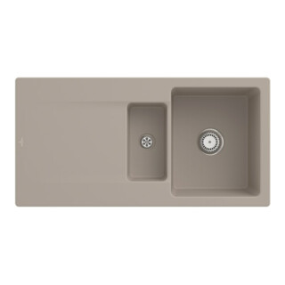 V&B Évier Siluet 60 R avec garniture, rond avec robinet, amande C-plus
