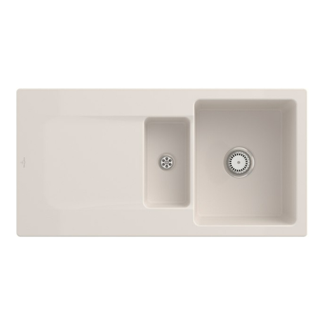 V&B Évier Siluet 60 R avec garniture vidage, robinet rond, crema C-plus