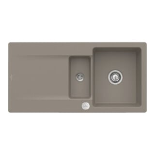 V&B Évier Siluet 60 R avec garniture vidage, rond avec excentrique, timber C-plus