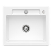 V&B Évier Siluet 60 S avec garniture vidage, robinet avec excentrique, blanc satin C-plus