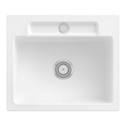 V&B Évier Siluet 60 S avec garniture vidage, robinet rond, blanc alp C-plus