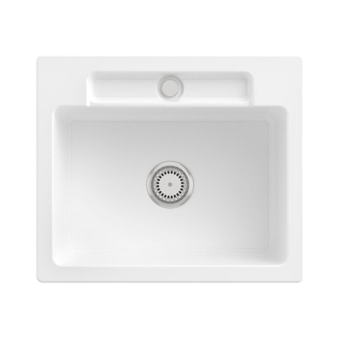 V&B Évier Siluet 60 S avec garniture vidage, robinet rond, blanc alp C-plus