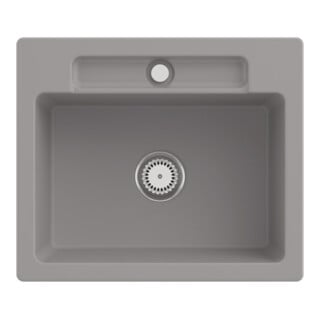 V&B Évier Siluet 60 S avec garniture vidage, robinet rond, fossil C-plus