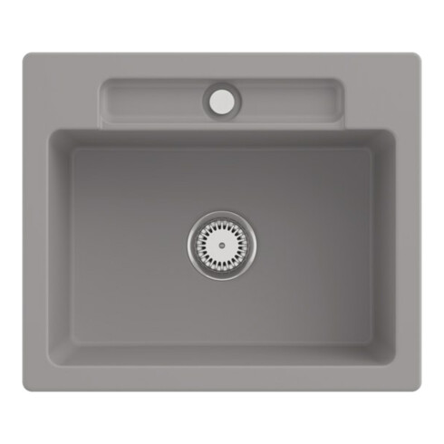 V&B Évier Siluet 60 S avec garniture vidage, robinet rond, fossil C-plus