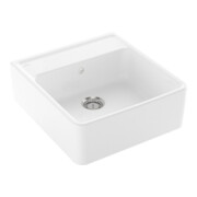 V&B Évier simple avec garniture vidage, à main, blanc CeramicPlus