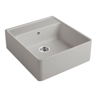 V&B Évier simple avec garniture vidage, excentrique, fossil CeramicPlus