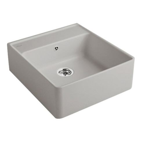 V&B Évier simple avec garniture vidage, excentrique, fossil CeramicPlus