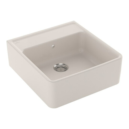 V&B Évier simple avec garniture vidage, manuel, crema CeramicPlus