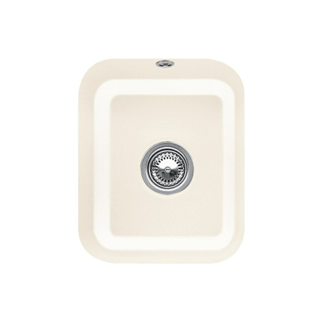 V&B Évier sous-plan Cisterna 45 cm avec garniture de vidage, crème CeramicPlus