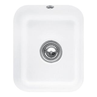 V&B Évier sous-plan Cisterna 45 m, garniture évacuation, excentrique, blanc mat C-plus