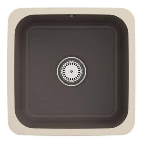 V&B Évier sous-plan Cisterna 50 avec garniture vidage, mitigeur, céramique CeramicPlus