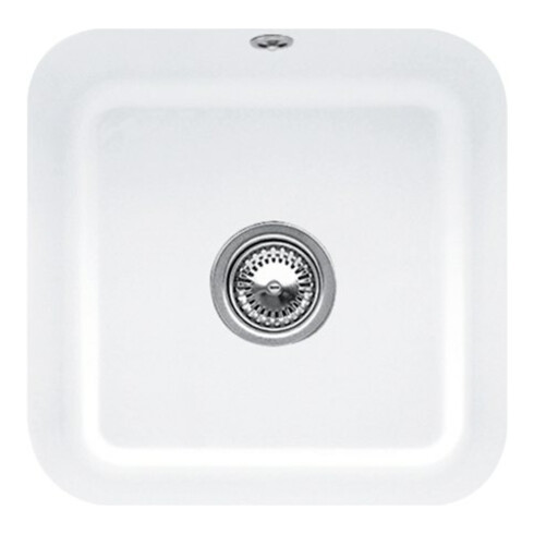 V&B Évier sous-plan Cisterna 50, garniture vidage, avec excentrique, blanc alp CeramicPlus