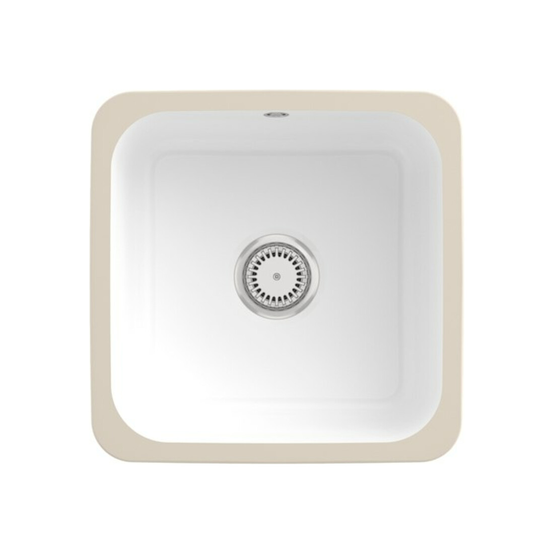 V&B Évier sous-plan Cisterna 50 Garniture vidage, avec poignée, blanc CeramicPlus