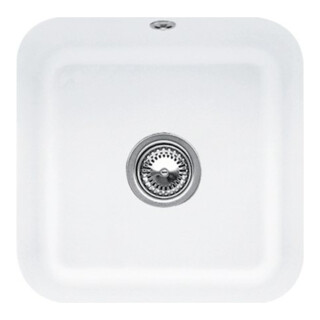 V&B Évier sous-plan Cisterna 50 Siphon, avec excentrique, acier blanc C-plus