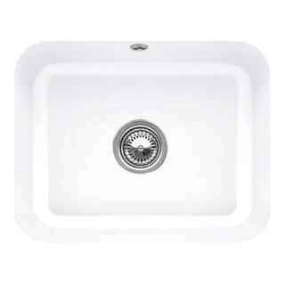 V&B Évier sous-plan Cisterna 60C avec garniture vidage, excentrique, blanc alp C-plus