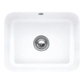 V&B Évier sous-plan Cisterna 60C avec garniture vidage, excentrique, blanc brillant C-plus