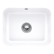 V&B Évier sous-plan Cisterna 60C avec garniture vidage, excentrique, blanc brillant C-plus