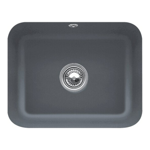 V&B Évier sous-plan Cisterna 60C avec garniture vidage, excentrique, gris CeramicPlus