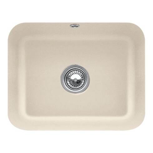 V&B Évier sous plan Cisterna 60C avec garniture vidage, manuel, amande CeramicPlus