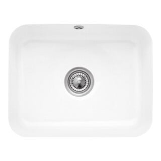 V&B Évier sous-plan Cisterna 60C avec garniture vidage, robinetterie, blanc CeramicPlus
