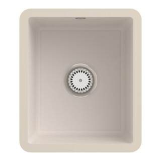 V&B Évier sous-plan Subway 45 SU avec garniture, robinet, crema CeramicPlus