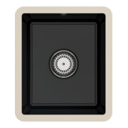 V&B Évier sous-plan Subway 45 SU avec garniture vidage, commande manuelle, pure black