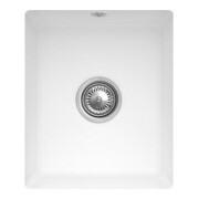 V&B Évier sous-plan Subway 45 SU avec garniture vidage, excentrique, blanc mat C-plus