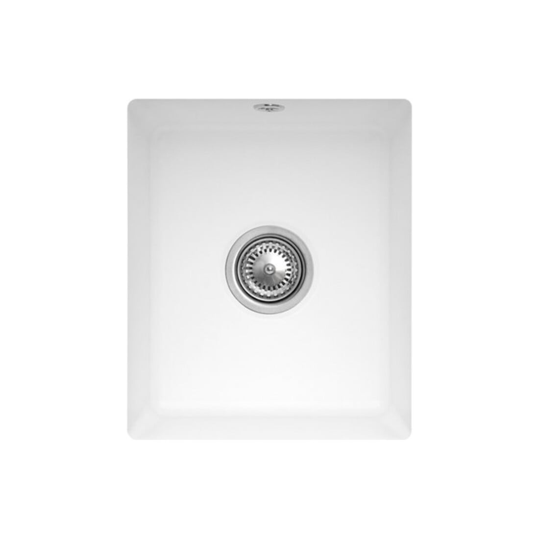 V&B Évier sous-plan Subway 45 SU avec garniture vidage, excentrique, blanc mat C-plus