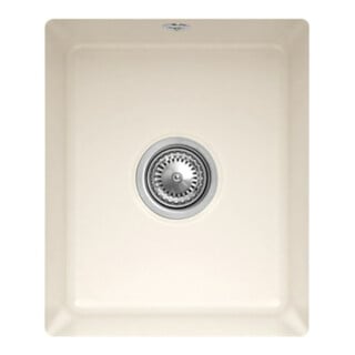 V&B Évier sous-plan Subway 45 SU avec garniture vidage, excentrique, crema CeramicPlus