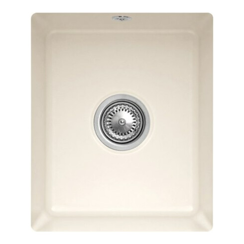 V&B Évier sous-plan Subway 45 SU avec garniture vidage, excentrique, crema CeramicPlus