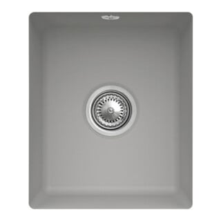 V&B Évier sous-plan Subway 45 SU avec garniture vidage, excentrique, fossil CeramicPlus