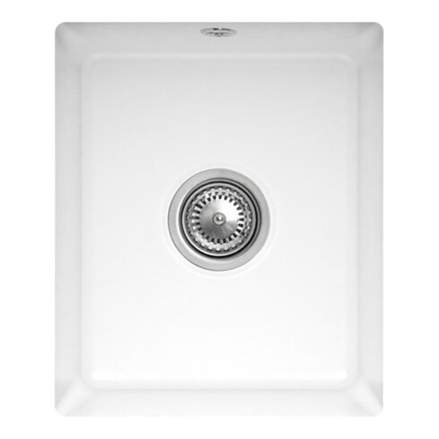 V&B Évier sous-plan Subway 45 SU avec garniture vidage, excentrique, sn wh. CeramicPlus