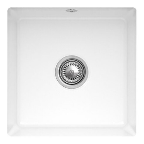 V&B Évier sous-plan Subway 50 SU avec garniture vidage, excentrique, blanc sn CeramicPlus