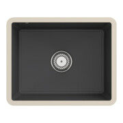 V&B Évier sous-plan Subway 60 SU avec garniture, manuel, graphite CeramicPlus