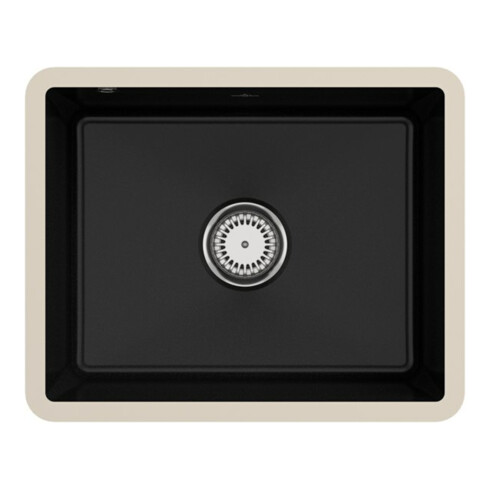 V&B Évier sous-plan Subway 60 SU avec garniture vidage, commande manuelle, CeramicPlus chromite
