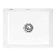 V&B Évier sous-plan Subway 60 SU avec garniture vidage, excentrique, blanc sn CeramicPlus