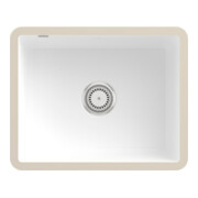 V&B Évier sous-plan Subway 60 SU avec garniture vidage, mitigeur, blanc CeramicPlus