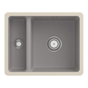 V&B Évier sous-plan Subway 60 XU avec garniture, robinet, fossil CeramicPlus