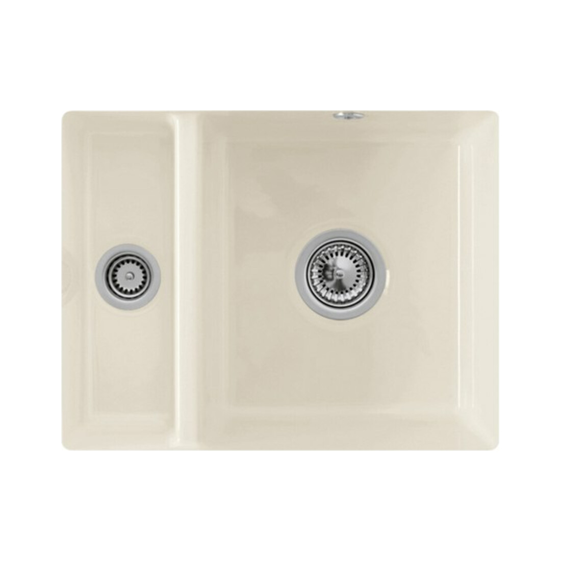 V&B Évier sous-plan Subway 60 XU avec garniture vidage, excentrique, crema CeramicPlus