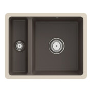 V&B Évier sous-plan Subway 60 XU avec garniture vidage, manuel, timber CeramicPlus