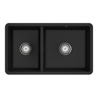 V&B Évier sous-plan Subway 80U avec garniture vidage, excentrique, Chrome CeramicPlus