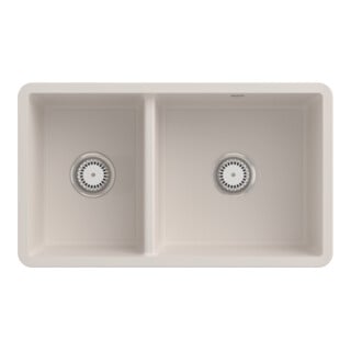 V&B Évier sous-plan Subway 80U avec garniture vidage, excentrique, crema CeramicPlus
