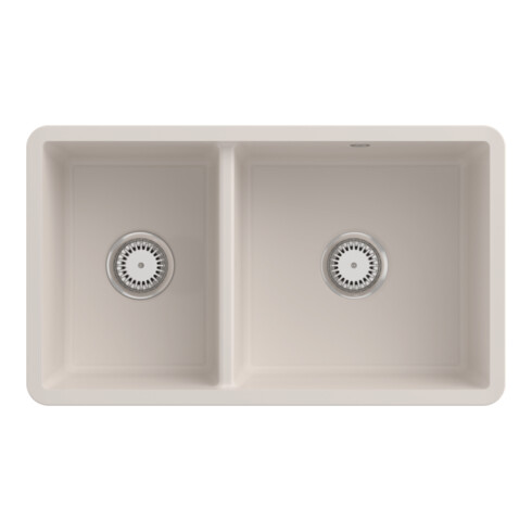V&B Évier sous-plan Subway 80U avec garniture vidage, excentrique, crema CeramicPlus