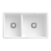 V&B Évier sous-plan Subway 80U avec garniture vidage, excentrique, sn blanc CeramicPlus
