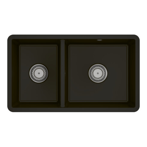 V&B Évier sous plan Subway 80U avec garniture vidage, manuel, fossil CeramicPlus