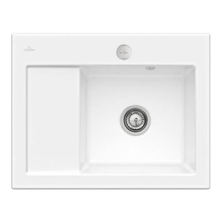 V&B Évier Subway 45 Compact dr, avec garniture vidage, excentrique, sn blanc C-plus