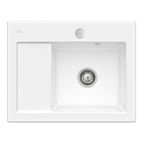 V&B Évier Subway 45 Compact dr, avec garniture vidage, excentrique, sn blanc C-plus