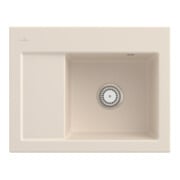 V&B Évier Subway 45 Compact dr, avec garniture vidange, robinet, ivoire CeramicPlus